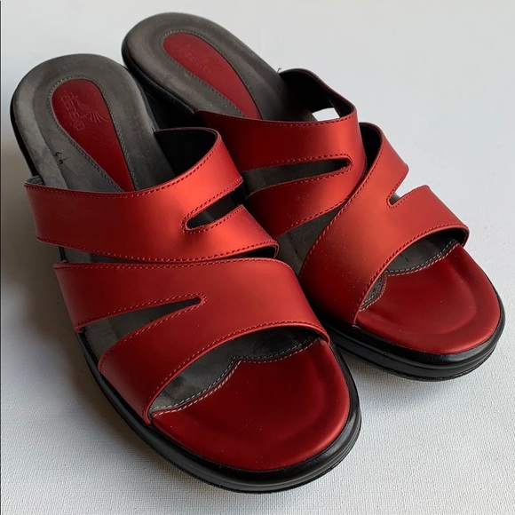 Dansko Shoes - Dansko Matte Red Slide Sandals